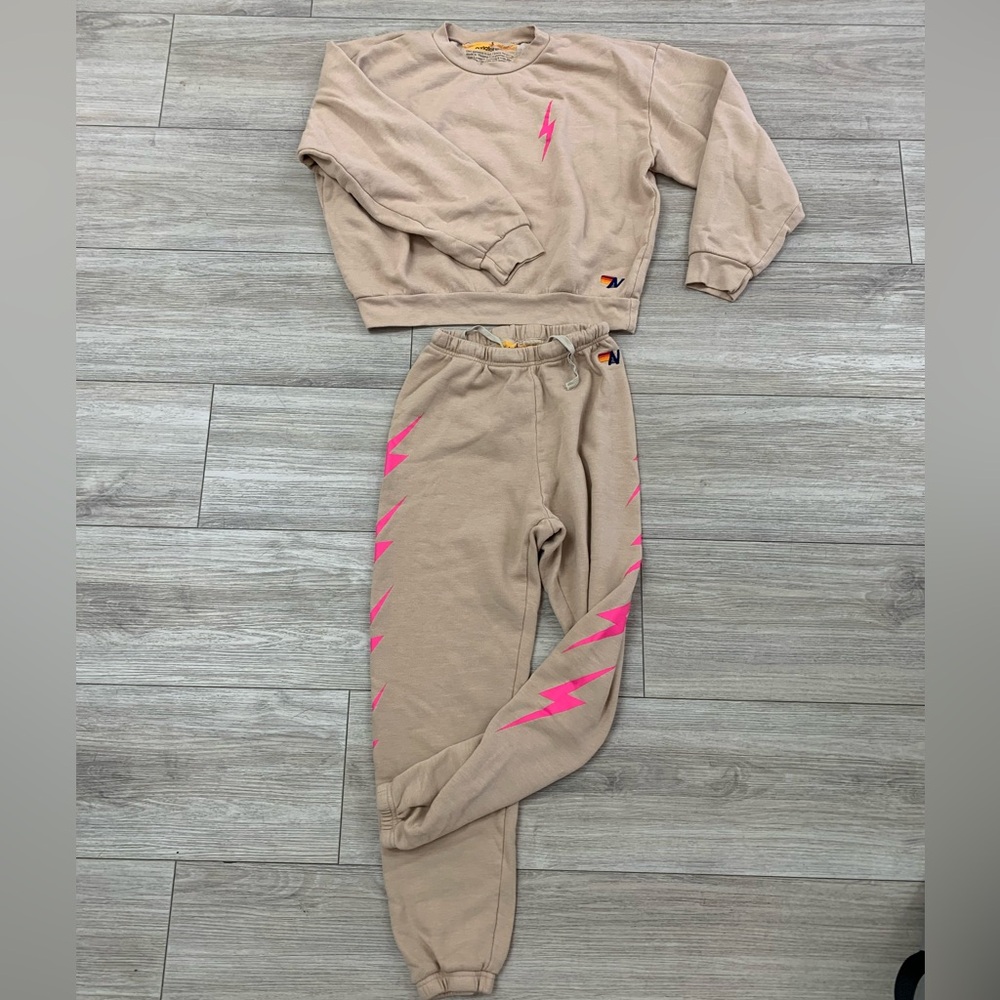 Aviator Nation Tan Sweatshirt and pants